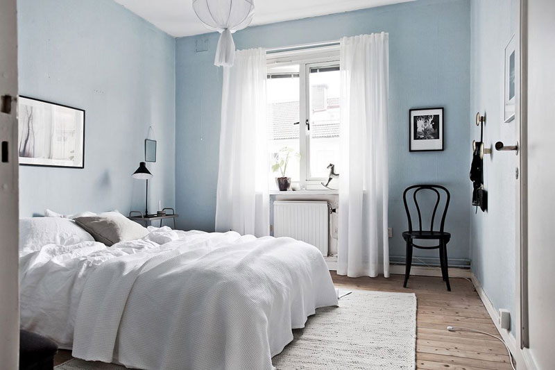 light blue bedroom