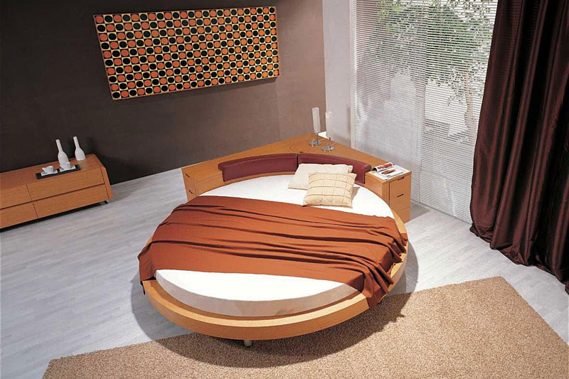 wooden round bed