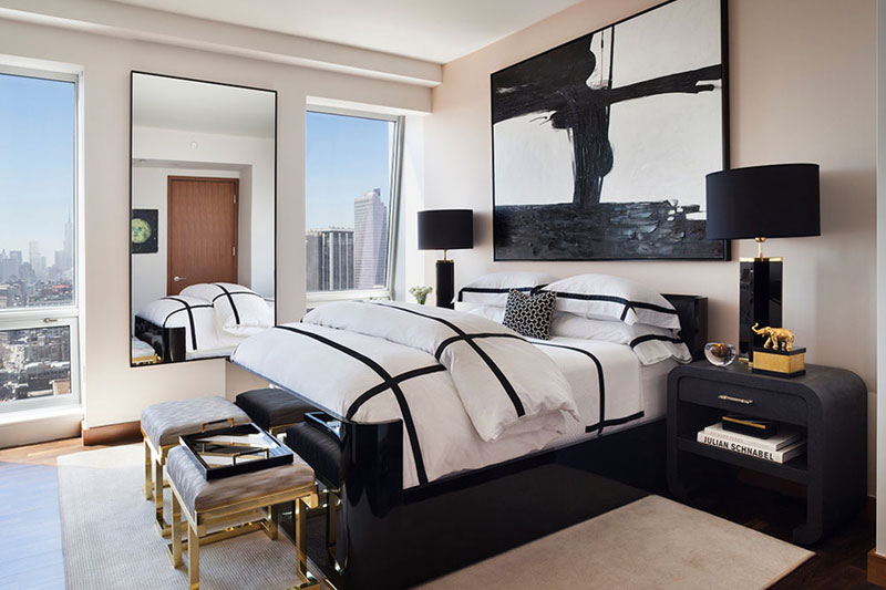décor for black and white bedroom