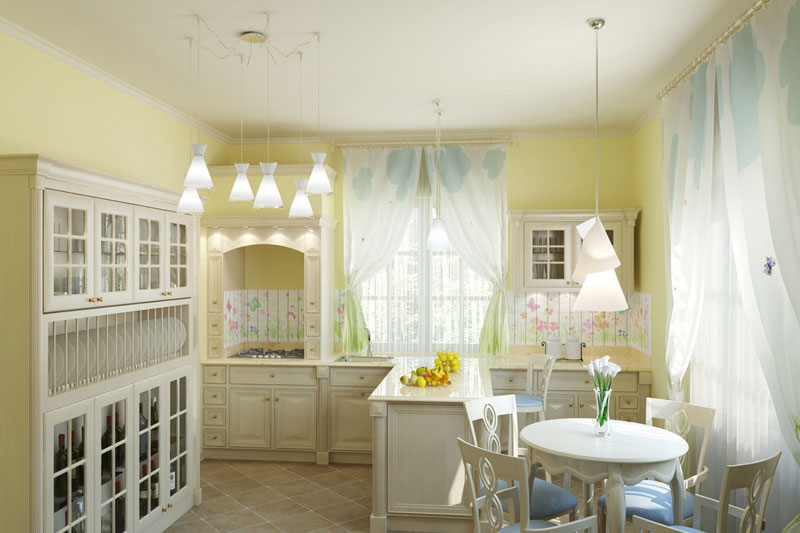 white kitchen curtains