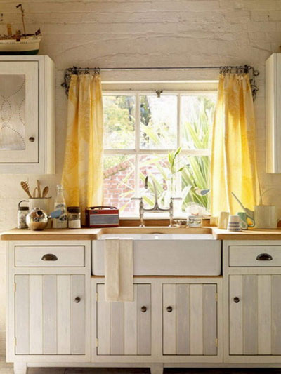 yellow kitchen curtains